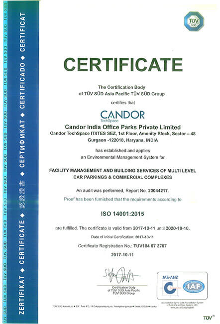 Candor TechSpace Campuses Are Now ISO Certified.