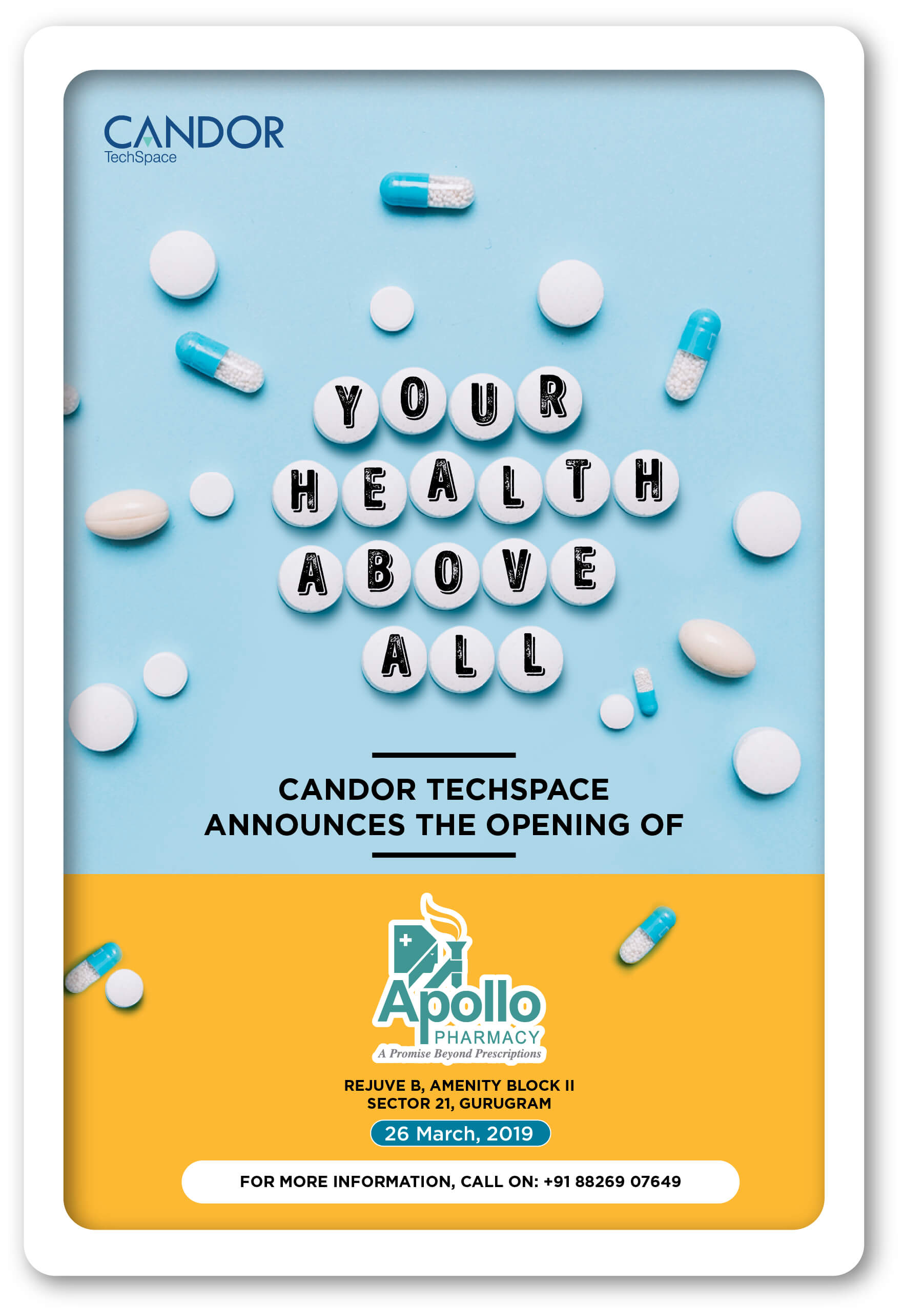 Apollo Pharmacy opens at Candor TechSpace, Sector-21 Gurugram