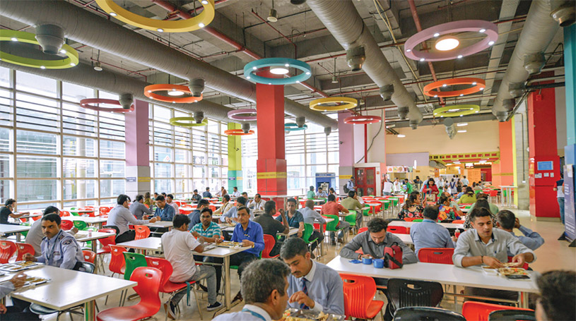The food court in the campus Candor TechSpace