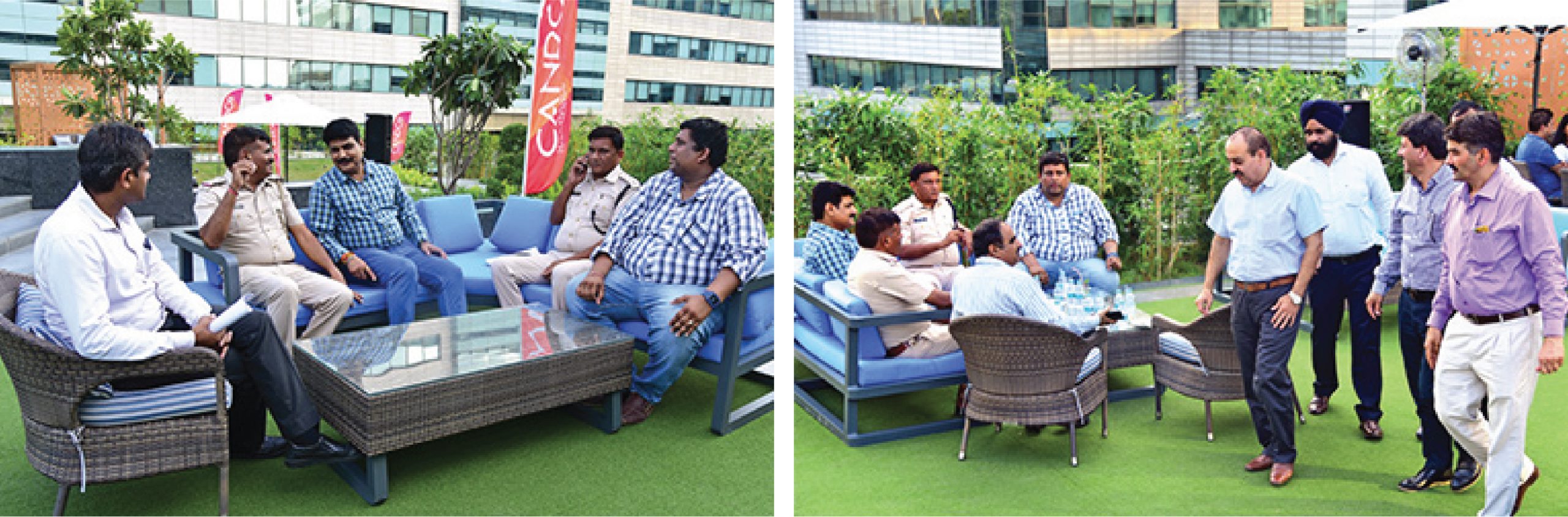 Conversations galore, at the inauguration & Some of the attendees at the event - Candor TechSpace