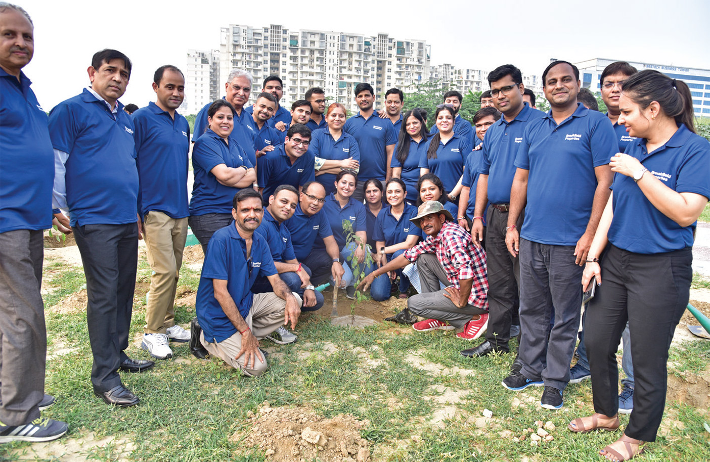 Our team participating in a tree plantation drive